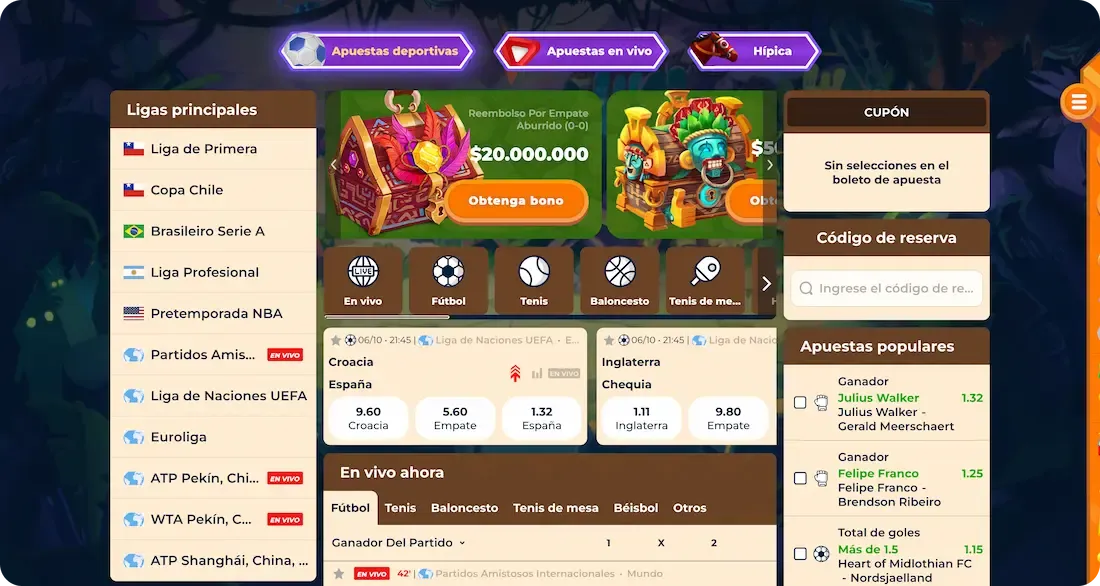 deportes del casino wazamba